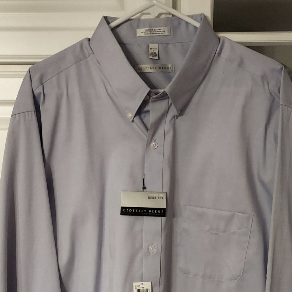 NWT Geoffrey Beene Men's Button Down Dress Shirt Size 18 4/5 Sleeve